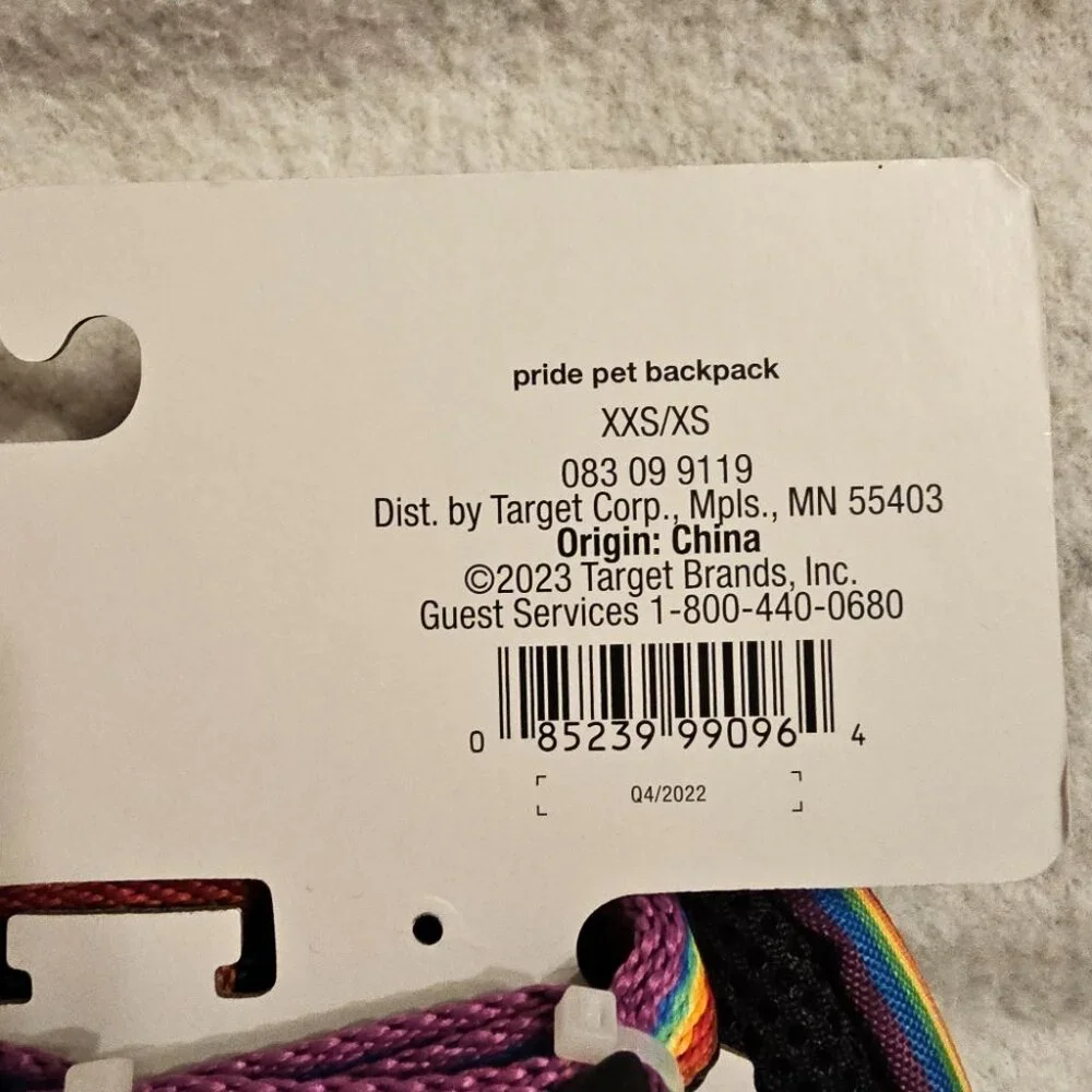 Target Pride Collection XXS / XS Pet Backpack Harness